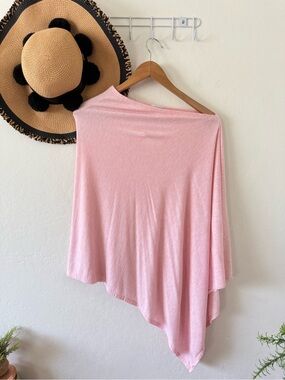 Pure Jill Pink Modal Blend Poncho Shawl Topper One Size